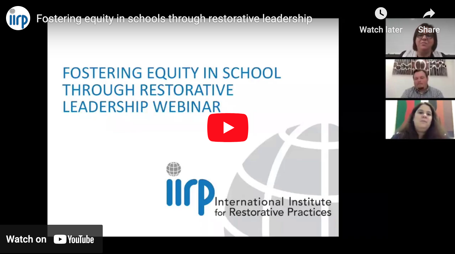 Fostering Equity in Schools Through Restorative Leadership Webinar