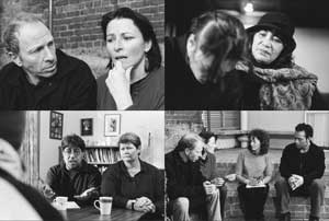 Dramatizations of conferences from a film made by the New Zealand Ministry of Justice in 2001 to train facilitators for the Courts Pilot