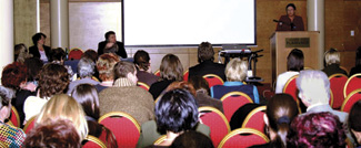 A plenary speech on day one of the conference, photography by Dávid Vadócz