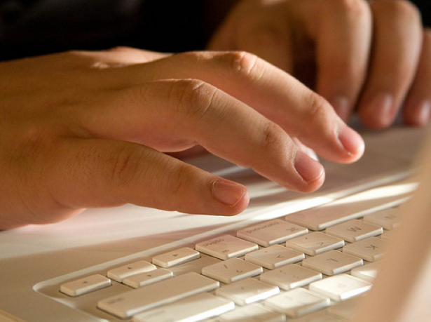 typing hands